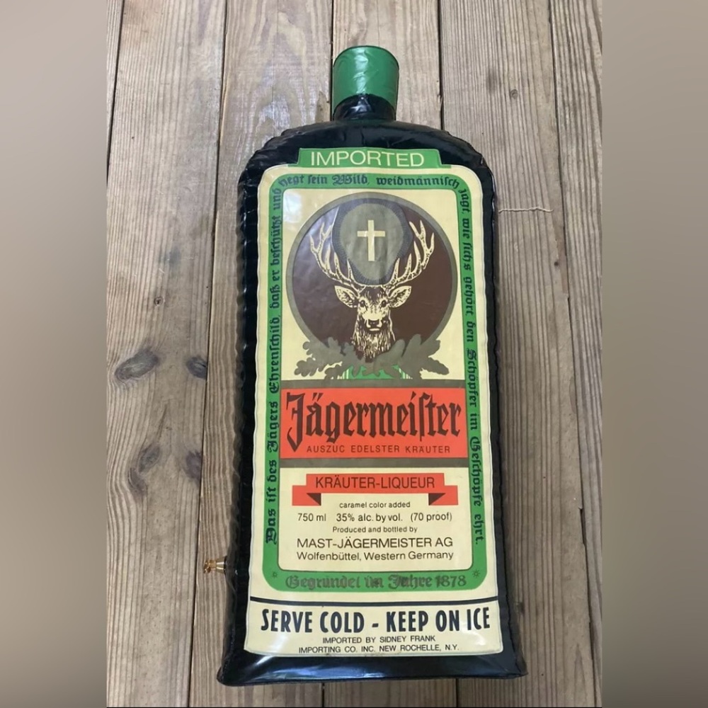 Vintage Jägermeister Promotional Display Blow up Inflatable Bottle